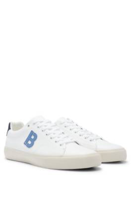 Hugo Boss Low-top Trainers With Contrast 'b' Detail In White
