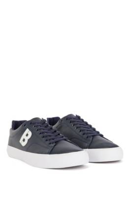 Hugo Boss Low-top Trainers With Contrast 'b' Detail In Blue