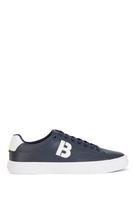 Sneakers low-top con "B" a contrasto, Blu scuro