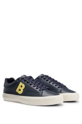 Hugo Boss Low-top Trainers With Contrast 'b' Detail In Blue