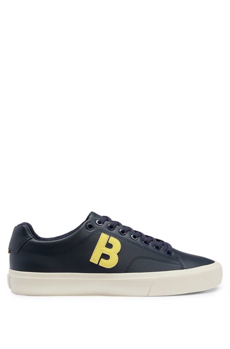 Low-top trainers with contrast 'B' detail, Dark Blue