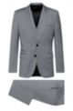 Three-piece extra-slim-fit suit in virgin wool, Light Grey