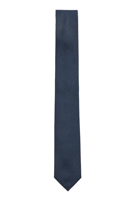 Italian-made tie in pure silk, Dark Blue