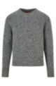 Oversized Pullover aus meliertem Woll-Mix, Schwarz