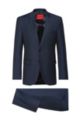 Regular-fit suit in patterned virgin wool, Dark Blue