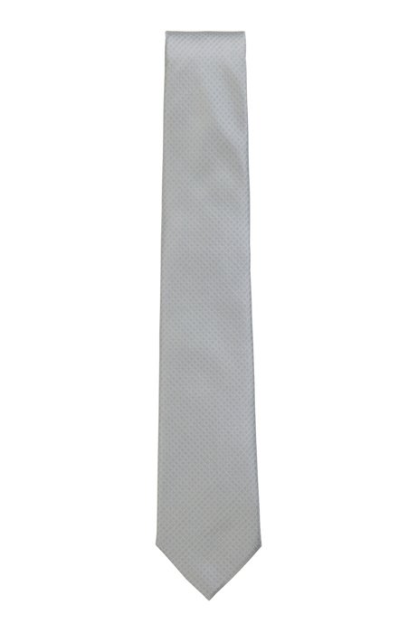 Micro-patterned tie in pure silk, Grey