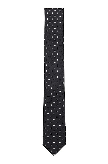 图案印花领带,  002_Black