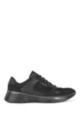 Hybrid trainers with bonded leather and mesh, Black
