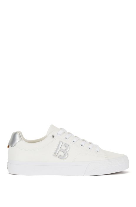 Lace-up trainers with 'B' detail, White