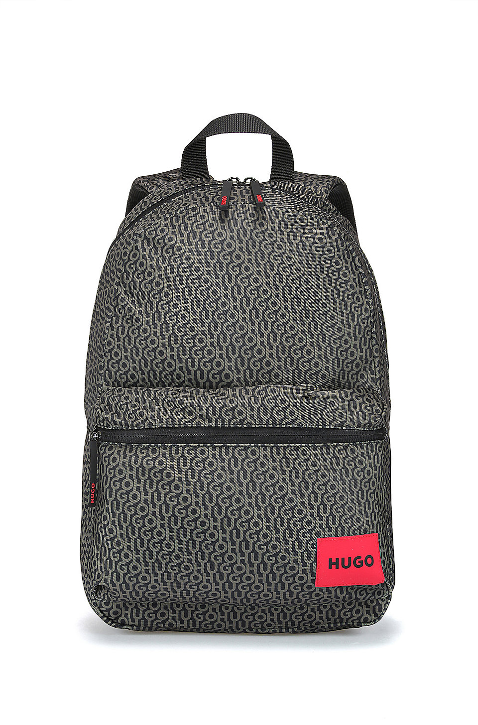 HUGO - Logo-print backpack with branded red label