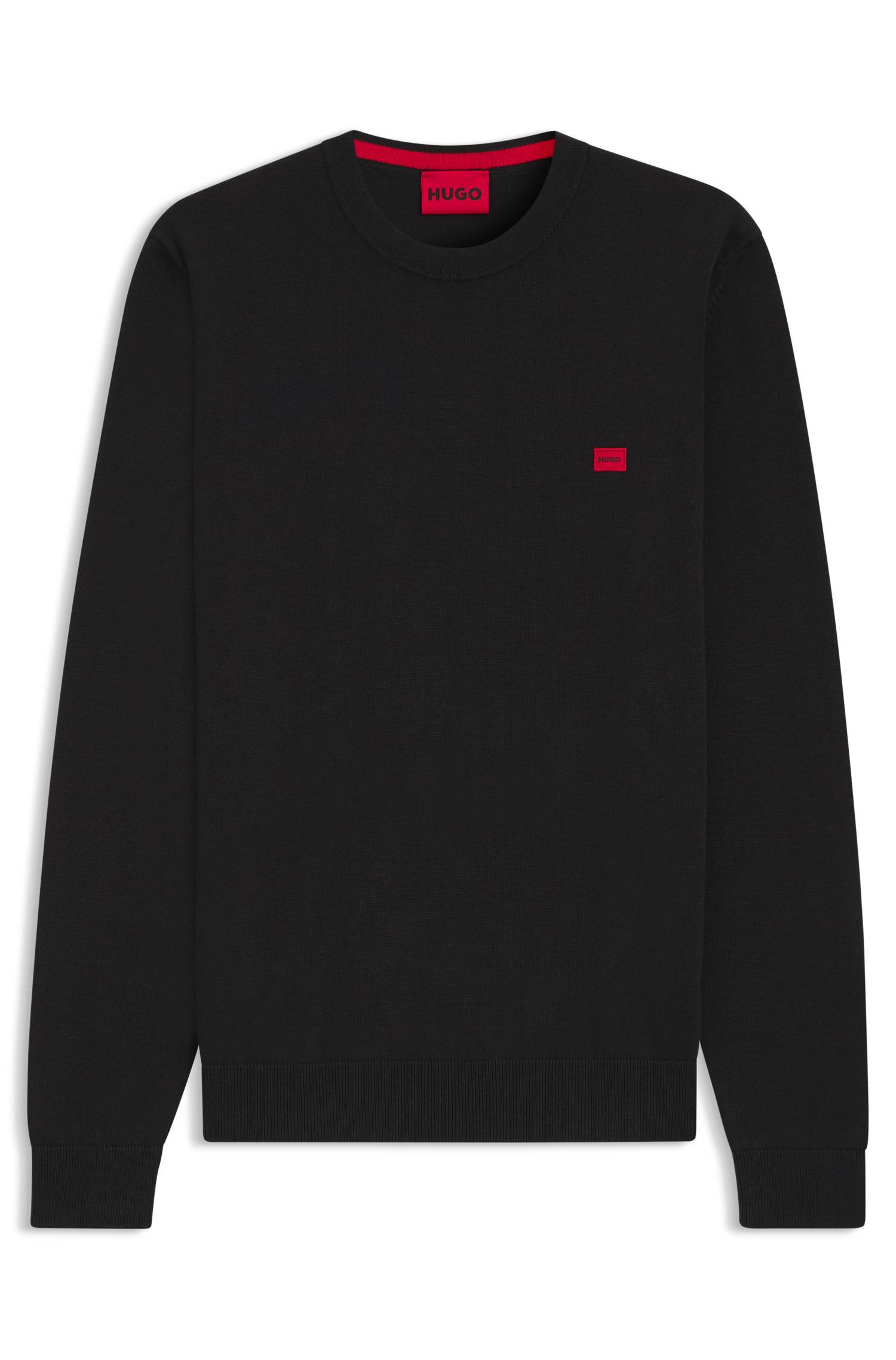Hugo Cotton sweater with red logo label stickade tröjor herr – bild 4