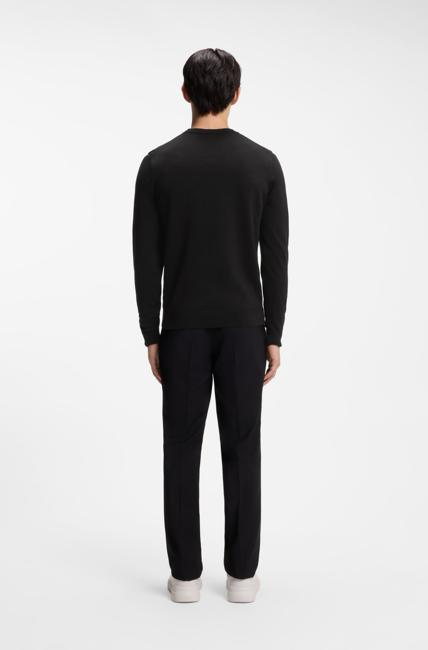 Hugo Cotton sweater with red logo label stickade tröjor herr – bild 3