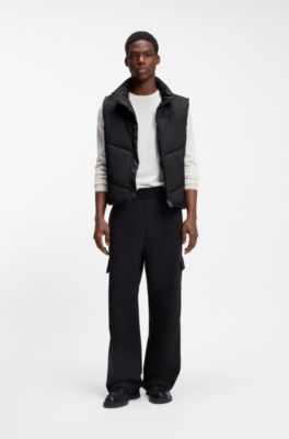 Cotton sweater with red logo label, White