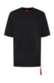 Relaxed-fit T-shirt with HUGO Berlin zip puller, Black