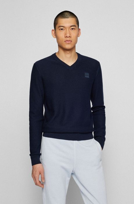 Mens Clothing Sweaters and knitwear V-neck jumpers Malo Sweater In Cotton And Cashmere in Blue for Men 