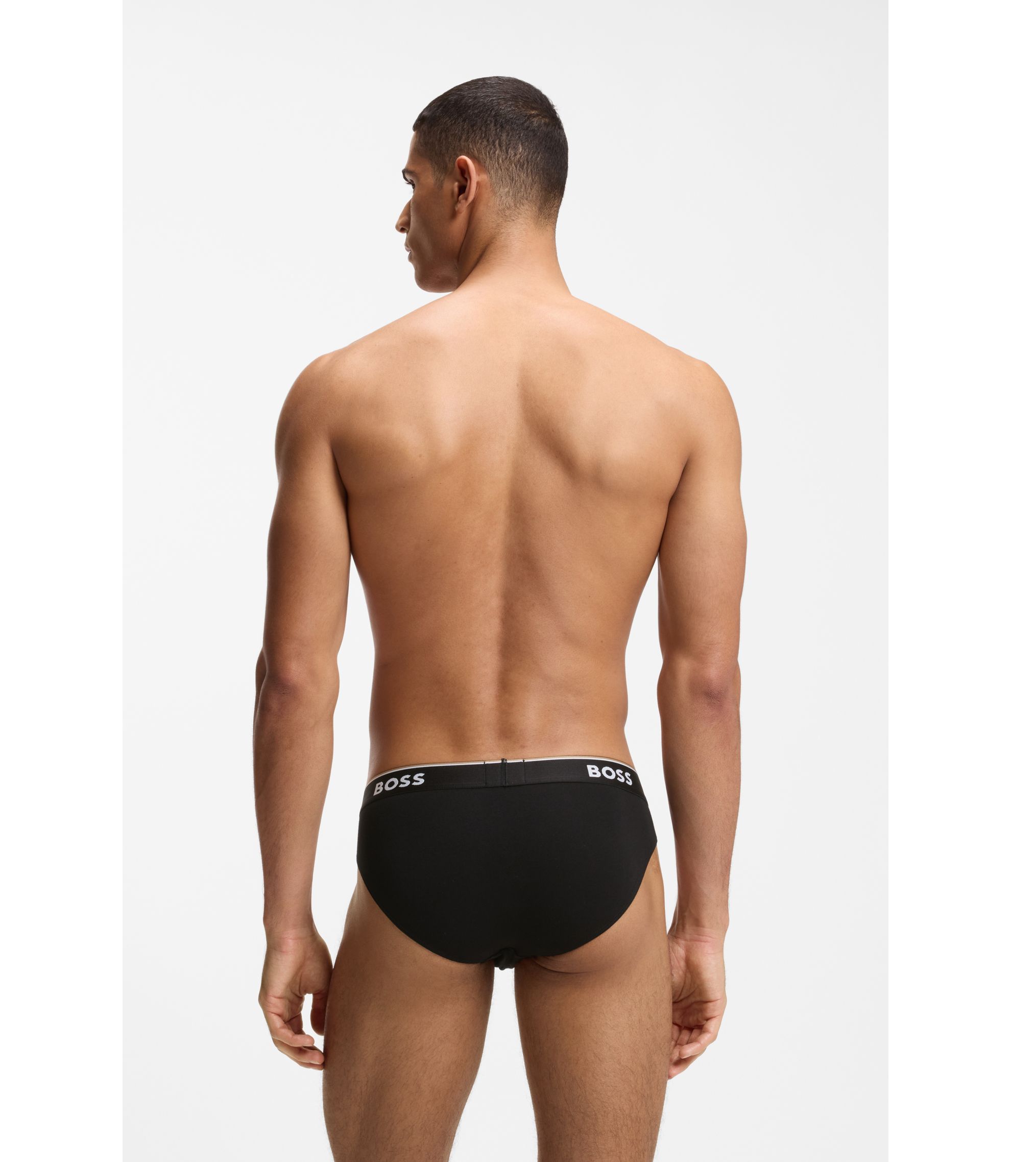 BOSS - ブリーフ3枚セット ストレッチコットン ロゴウエストバンド