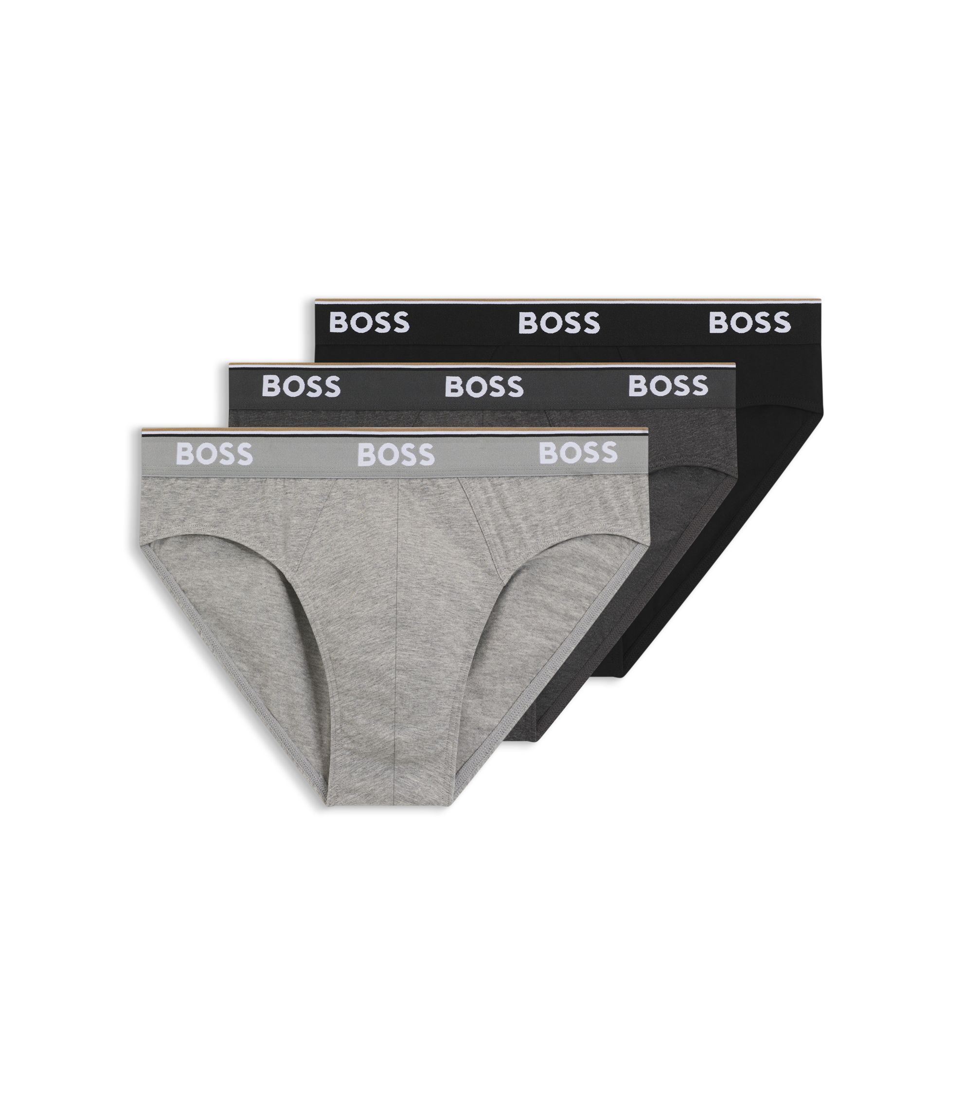 BOSS - ブリーフ3枚セット ストレッチコットン ロゴウエストバンド