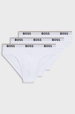 Slips aus Stretch-Baumwolle im Dreier-Pack, Wei&szlig;