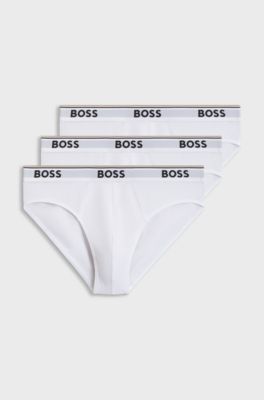 Stretch-cotton briefs, White