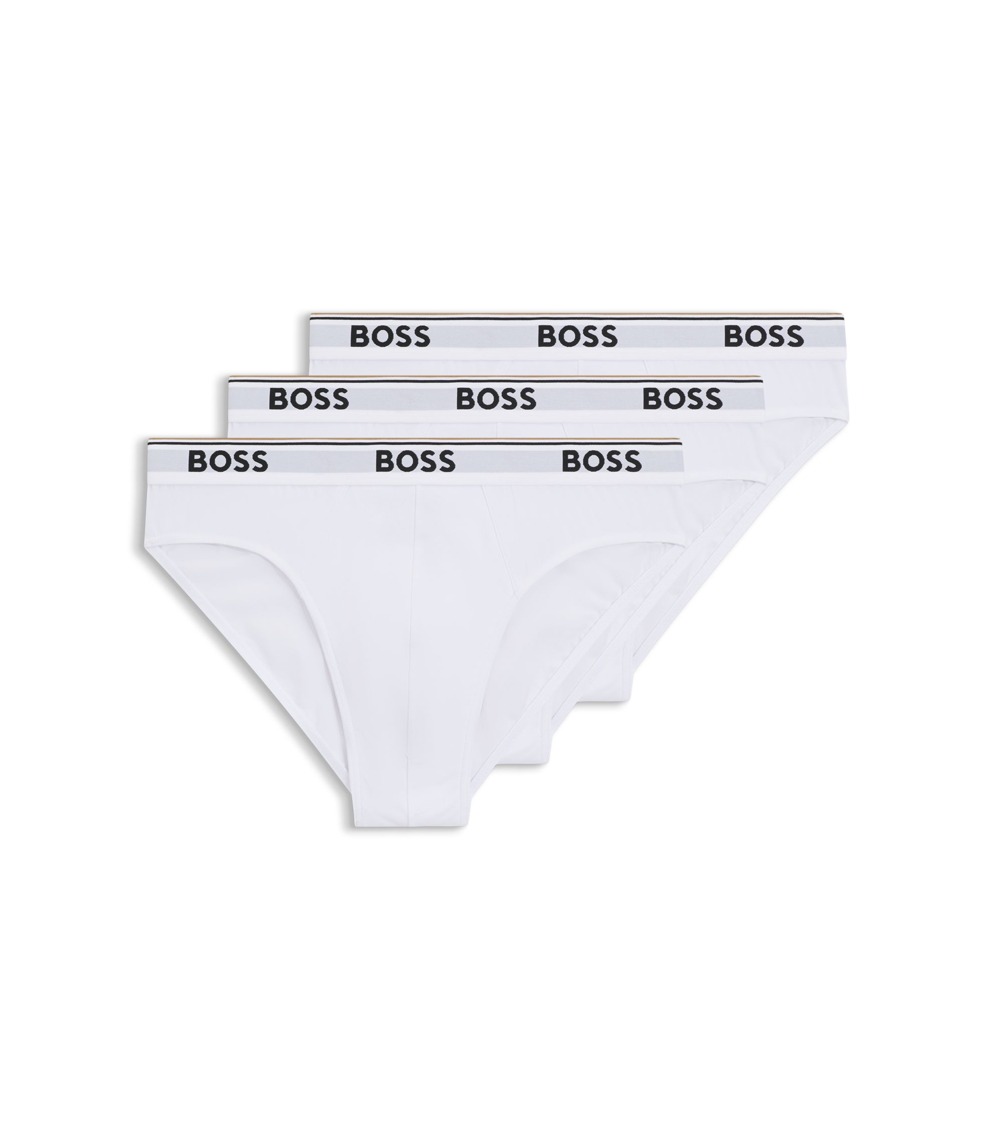 BOSS - ブリーフ3枚セット ストレッチコットン ロゴウエストバンド