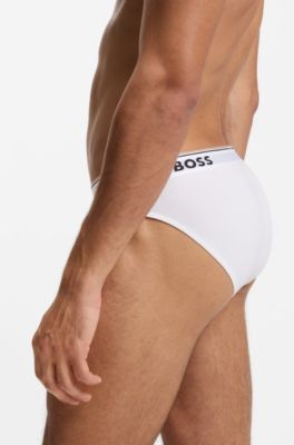 Slip in cotone elasticizzato in confezione da tre, Bianco