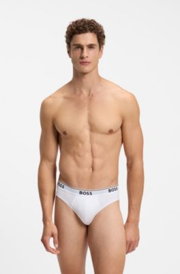Stretch-cotton briefs, White
