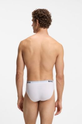Stretch-cotton briefs, White