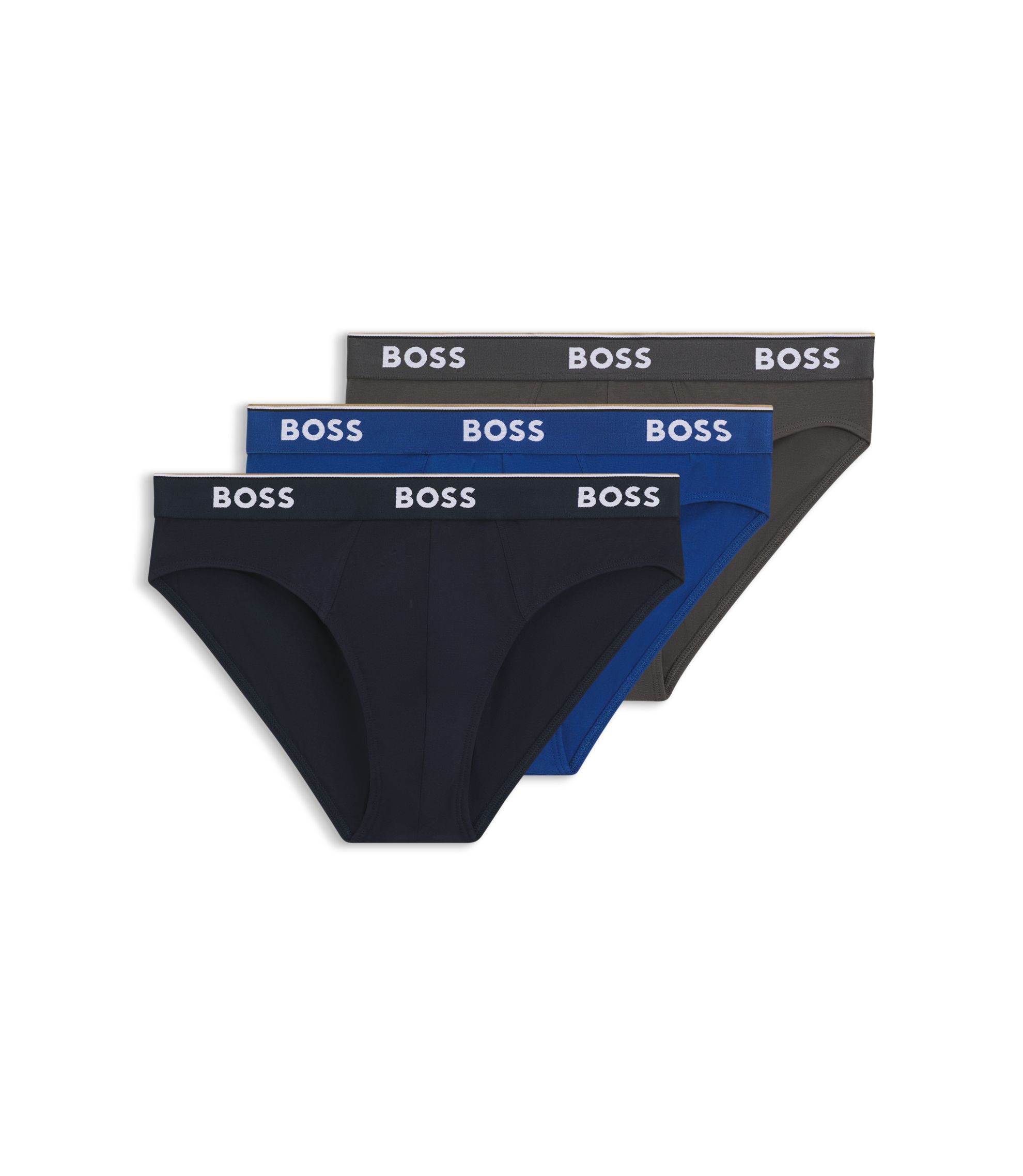 BOSS オフィシャルグッズ 白色3点セット BOSS - ブリーフ3枚セット ストレッチコットン ロゴウエスト