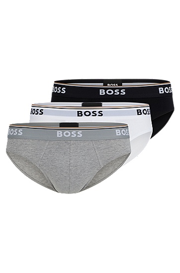 BOSS 博斯徽标装饰裤腰弹力棉质内裤三条装,  999_Assorted Pre-Pack