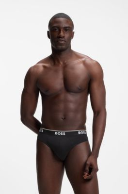 Stretch-cotton briefs, White / Grey / Black