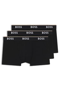Stretch-cotton trunks with repeat logos