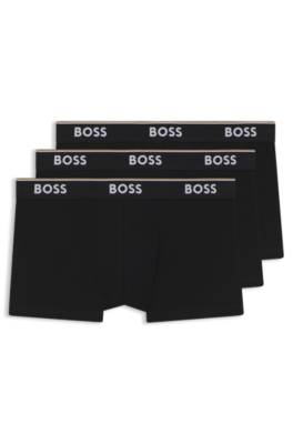 Stretch-cotton trunks with repeat logos