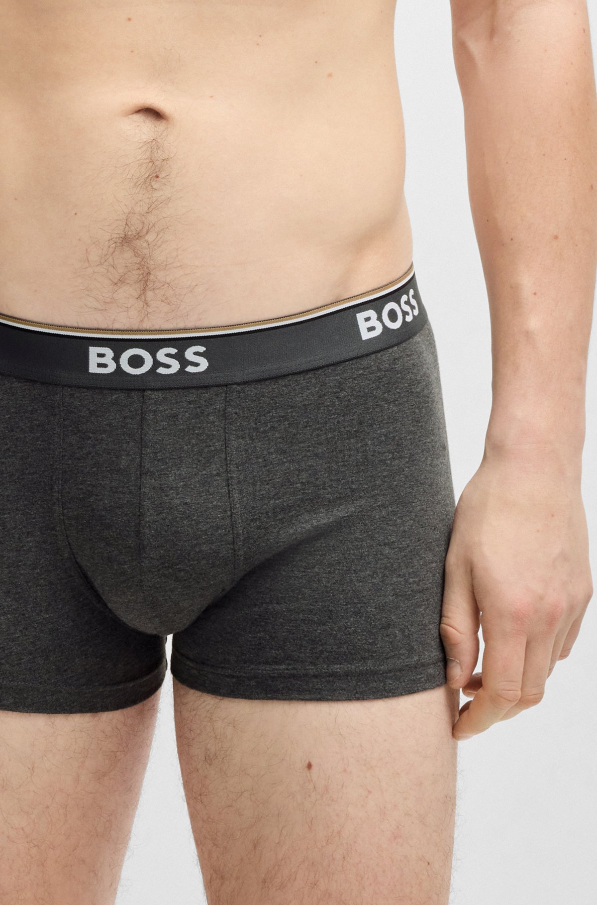 BOSS - トランクス3枚セット ストレッチコットン ロゴウエスト BOSS - トランクス3枚セット ストレッチコットン ロゴウエスト