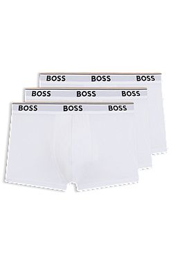 Stretch-cotton trunks with repeat logos