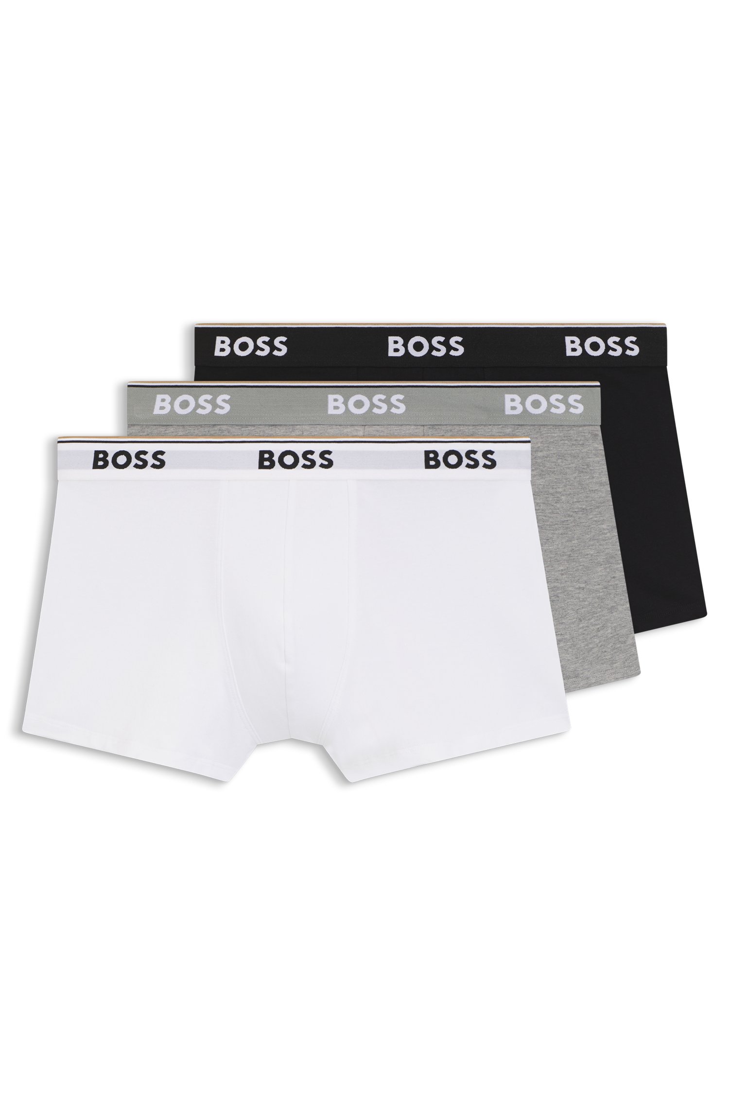 Boss Korta Boxershorts Power 3-pack 999 Grå Mångfärgad Svart Vit Storlek herr – bild 2