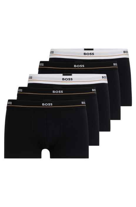 Lot de cinq boxers courts en coton stretch avec taille à logo Coton BOSS by HUGO BOSS pour homme Homme Vêtements Sous-vêtements Boxers 