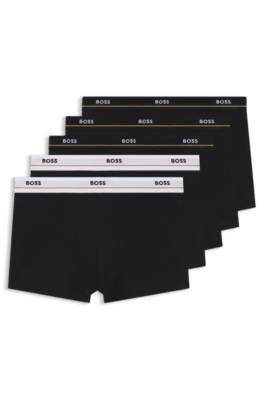 Five-pack of stretch-cotton trunks with logo waistbands