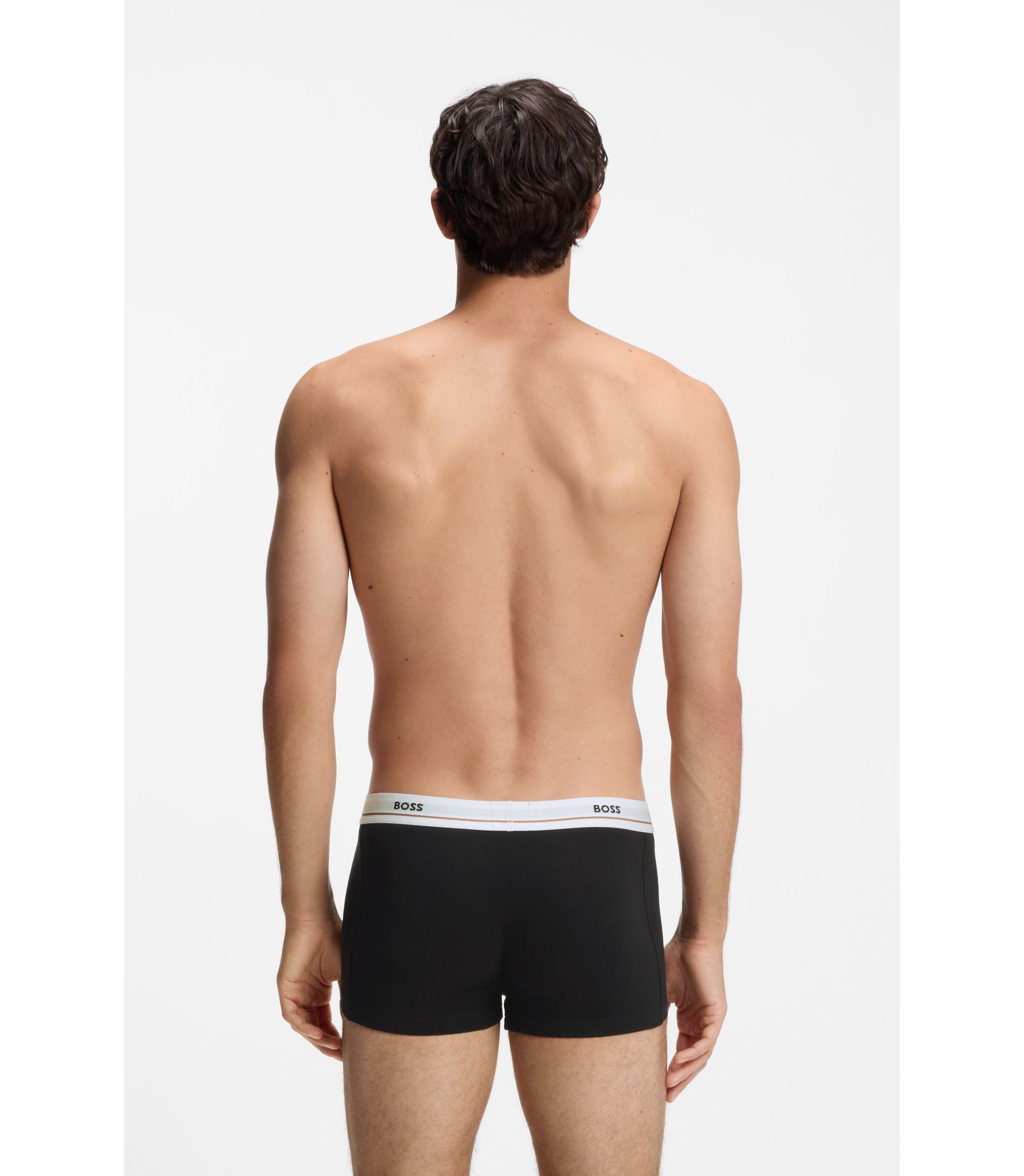BOSS Lot De 5 Boxers Homme Essential - Trunk Coton Stretch Confortable Avec Taille Logo - Pack 5 Pièces