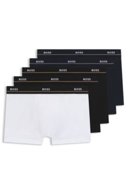 Boss 5-pack boxershorts med resår i svart, marinblå och vit herr – bild 2
