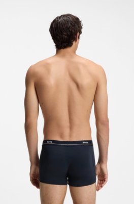 Boss 5-pack boxershorts med resår i svart, marinblå och vit herr – bild 3