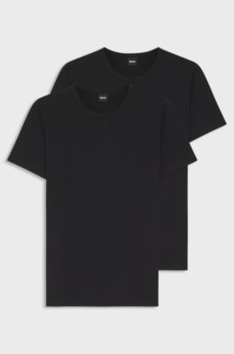 Two-pack of underwear T-shirts in stretch cotton, Black