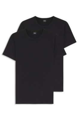 Boss Uomo Nero Magliette Intime In Cotone Elasticizzato In Confezione Da Due