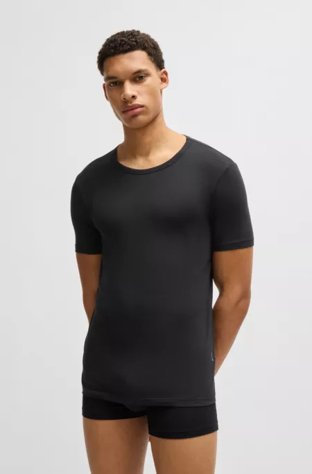 Two-pack of stretch-cotton underwear T-shirts with logo