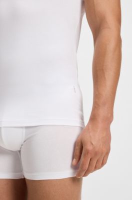 Zweierpack Unterw&auml;sche-T-Shirts aus Stretch-Baumwolle, Wei&szlig;