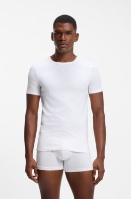 Two-pack of underwear T-shirts in stretch cotton, White