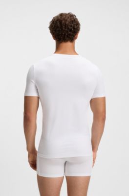 Zweierpack Unterw&auml;sche-T-Shirts aus Stretch-Baumwolle, Wei&szlig;