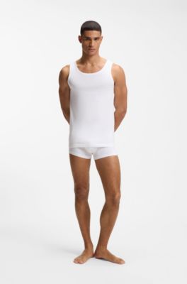 Three-pack cotton vests, White