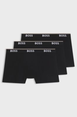 Three-pack of boxer briefs in stretch cotton, Black