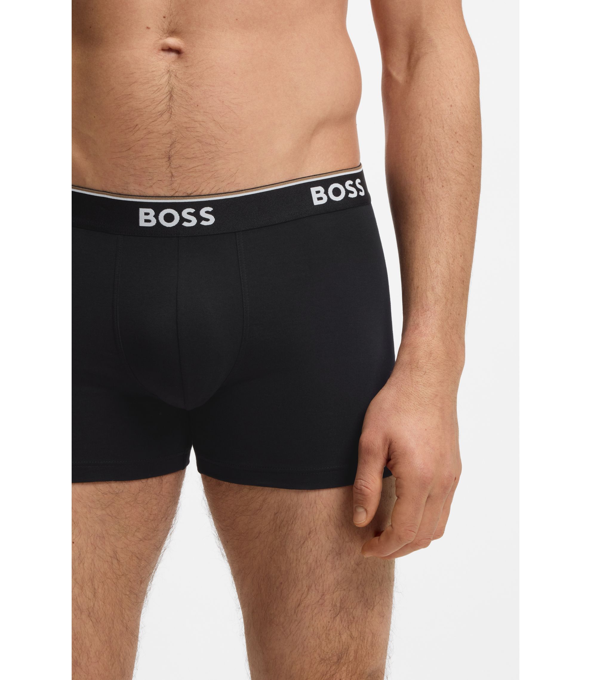 BOSS - ボクサーパンツ3枚セット ストレッチコットン ロゴ - ブラック