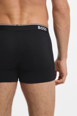 Three-pack of boxer briefs in stretch cotton, Black